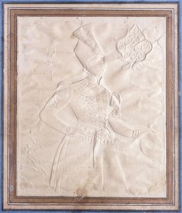En Khat-ti-Nakhon-skisse av Nasral-Din Shah av Persian School