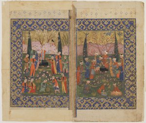 En piknik i en hage av Persian School