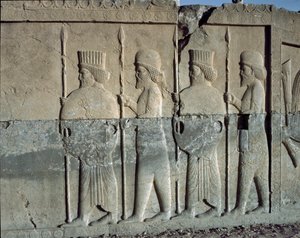 Imperial guard.Relieffer av den østlige trappen til Apadana, 6. århundre f.Kr. av Persian School