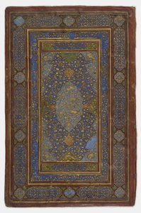 Innsiden av et bokomslag, 1500-30 av Persian School