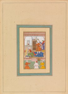 Interiør med figurer (wc på vellum) av Persian School