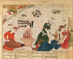 Ms Supp Pers 493 fol.363v Tortur av en av Haftvads vakter, fra Shahnama (Kongenes bok) av Abul-Qasim Manur Firdawsi (ca.934-c.1020) av Persian School