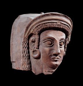 Persisk kunst: fragment av gresk fønikisk sarkofag. Fra nekropolisen Tortose (4. århundre f.Kr.) Paris, Louvre-museet av Persian School