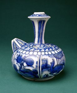 Safavid Blue and White Kendi, 1600-50 (underglasurmalt lertøy) av Persian School