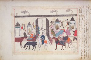 Stopp ved Caravan Seraglio av Persian School