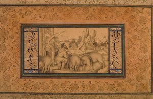 The Prodigal Son, ca. 1600 (ugjennomsiktig wc og blekk på papir) av Persian School