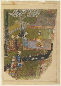 Timur gir audiens i anledning hans tiltredelse til tronen på Balkh, 1436 av Persian School