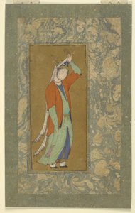 Kvinne justerer aigretten, ca. 1590 av Persian School