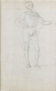 En studie for en figur i en tilbedelse av magi, c1470-1520 av Perugino