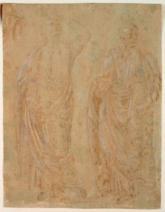 To stående draperte mannsfigurer av Perugino