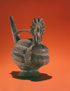 Blackware fartøy av mais gudinne (keramikk) av Peruvian School