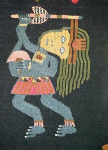 Vevd ulldanser med stafettpinnen, Paracas-stamme (tekstil) (se også 231826) av Peruvian School