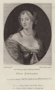 Frances Stewart, hertuginne av Richmond (gravering) av Peter (after) Lely