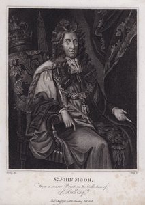 Sir John Moore , engelsk politiker, MP og Lord Mayor of London (gravering)