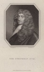 Sir Stephen Fox , engelsk politiker (gravering) av Peter (after) Lely