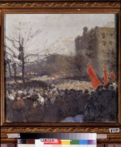 Revolusjonær demonstrasjon i februar 1917 (olje på lerret)