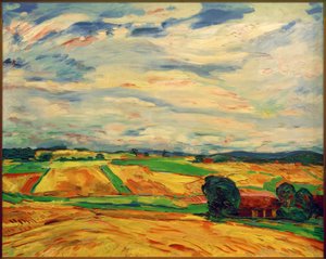 Landskap med Harvest Fields