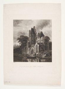 Slottsruin ved en elv