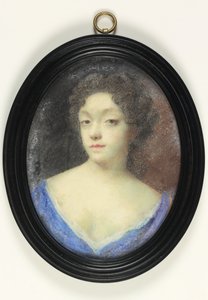En dame som heter Mrs Hillesley (akvarell på vellum)