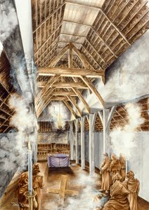 Lindisfarne Priory, c652AD, c1990-2010 av Peter Dunn