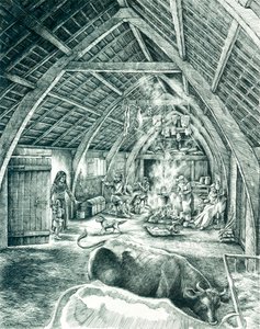 Middelaldersk bondehus, ca. 1200-1400-tallet, ca. 1980-2010