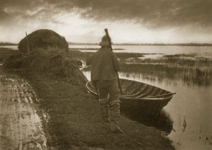 Marsh Man på vei for å kutte Schoof-greier, ca. 1886