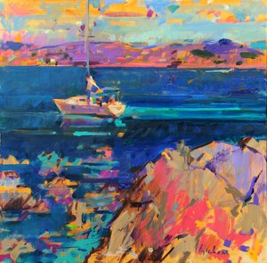 Ved Anchor, St Tropez Coast av Peter Graham (Contemporary)