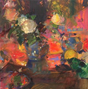 Appelsiner og roser av Peter Graham (Contemporary)