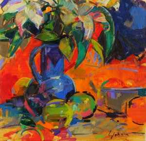 Liljer, 2021 (olje på lerret)