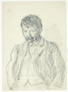 Portrett av maleren Jens Birkholm. Halvfigur av Peter Hansen