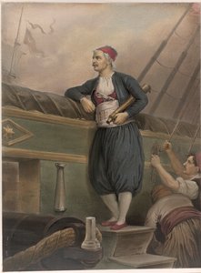 En gresk sjømann om bord på et skip, fra et "Album of Greek Heroism, or the Deliverance of Greece" av Peter Heinrich Lambert von Hess