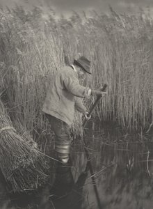 A Reed-Cutter at Work, 1886. Skapere: Dr Peter Henry Emerson, Thomas Frederick Goodall. av Peter Henry Emerson, Thomas Frederick Goodall