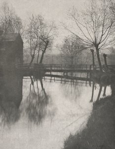 Gangbro nær Chingford, fra The Compleat Angler, 1888. av Peter Henry Emerson