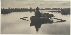 Roing Home the Schoof-Stuff fra Life and Landscape on the Norfolk Broads, 1886, plate XXI, 1886. av Peter Henry Emerson