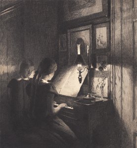 To små jenter ved et piano av Peter Vilhelm Ilsted