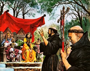 Augustin forkynner for kong Ethelbert av Peter Jackson