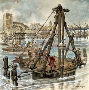 Bygningen av Old London Bridge av Peter Jackson