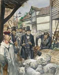 Louis Pasteur ser resultatene av eksperimentet hans med en vaksine mot miltbrann av Peter Jackson
