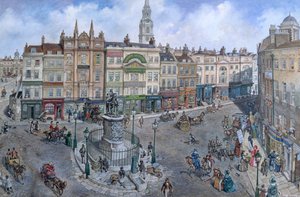 Old London Reconstructed: Charing Cross ca 1830 av Peter Jackson