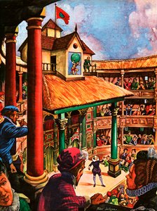 Shakespeare opptrer på Globe Theatre av Peter Jackson