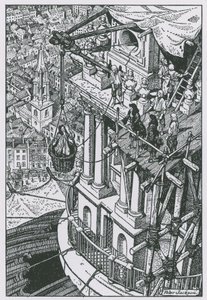Sir Christopher Wren inspiserer fremdriften på kuppelen av Peter Jackson
