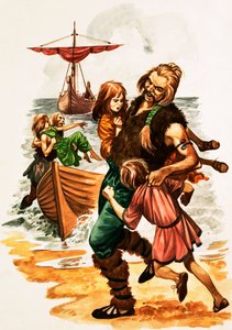Da de var unge: St Patrick (gouache på papir) av Peter Jackson
