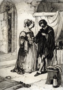 Greven av Essex Robert Devereux (1565-1601) dømt til døden for forræderi overrakte Elizabeth Howard, grevinne av Nottingham og Lady of Honor av Elisabeth Iere av England, et ringløfte om hennes lojalitet til dronningen