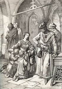 Mordet på den adelige damen Ines de Castro (1320-1355), andre kone til Peter I (Pedro I) av Portugal i klosteret Santa Clara de Coimbra, Portugal 1355 (Kone til kong Peter I av Portugal Ines Castros drap i klosteret av Santa Clara i Co