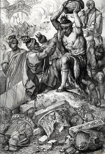 Posen til Roma (Italia), i 410, tatt fra byen og plyndret av vestgoterne ledet av Alaric (370-410) (sekken av Roma av vestgoterne ledet av Alarik I i 410, under keiser Honorius regjeringstid) Tegning en penn trukket fra "Historische Memorabilian des I av Peter Johann Nepomuck Geiger