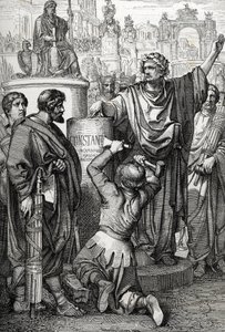 Grunnleggelsen av Konstantinopel av keiser Konstantinopel den store som overførte den keiserlige hovedstaden til Byzantium, som han ga nytt navn til Konstantinopel av Peter Johann Nepomuck Geiger