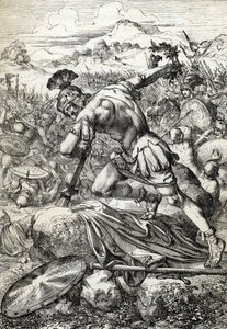 Selvmordet til den romerske general Varus (Publius Quinctilius Varus) (46 f.Kr.-9 e.Kr.) på sverdet hans i slaget ved Teutoburg (Teutoburger Wald eller Teutberg) som motarbeidet romerne til tyskerne i 9 e.Kr. (Selvmord av den romerske generalen Varus i sla