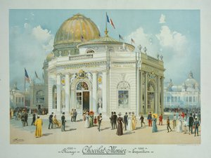 Chocolate-Menier Pavilion, verdens colombianske utstilling, Chicago, Illinois, Perspective View, 1893.