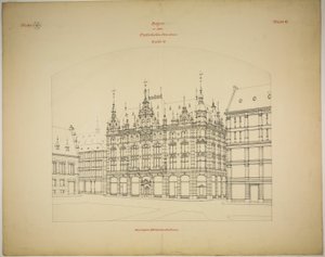 Rathskeller nybygg, Halle (Saale), Sachsen-Anhalt, Tyskland, Perspektiv (uferdig)