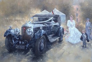 Bentley and Bride (olje på lerret) av Peter Miller